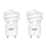 Feit Electric60-Watt Equivalent T3 Spiral Non-Dimmable GU24 Base CFL Compact Fluorescent Light Bulb, Daylight 5000K 2-Pack (BPESL13T/GU24D/2HDRP)