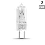 Feit Electric35-Watt T4 Dimmable GY6.35 Halogen 2700K Bright White BI-Pin Base Decorative Light Bulb 2-Pack (BPQ35T4/JCD/2/HDRP)