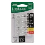 Feit Electric18-Watt Bright White (3000K) T5 Wedge Base Dimmable 12-Volt Landscape Garden Incandescent Light Bulb 4-Pack (BPLV518/4/HDRP)