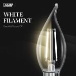 Feit Electric40W Equivalent BA10 E12 Candelabra Dim White Filament Clear Glass Chandelier LED Light Bulb Soft White 2700K 3-Pack (CFC40927CAWFILHDRP/3)