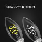 Feit Electric60-Watt Equivalent B10 Double Spiral White Thin Filament Clear E12 Candelabra LED Light Bulb, Daylight 5000K 2-Pack (CTC60S2950WFILHDRP/2)