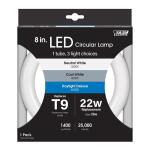 Feit Electric15-Watt 8 in. T9 G10q Type A Plug and Play Linear Circline LED Tube Light Bulb, Selectable White (FC8/3CCT/LED)