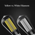 Feit Electric60-Watt Equivalent ST19 Dimmable White Filament Clear Glass E26 Vintage Edison LED Light Bulb, Soft White 2700K (ST1960927CAWFIL/HDRP)