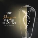 Feit Electric60-Watt Equivalent ST19 Dimmable Knot Thin White Filament Clear Glass E26 Vintage Edison LED Light Bulb Warm White 2100K (ST1960S3821WFIL/HDRP)