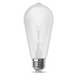 Feit Electric60-Watt Equivalent ST19 Dimmable Knot Thin White Filament Clear Glass E26 Vintage Edison LED Light Bulb Warm White 2100K (ST1960S3821WFIL/HDRP)