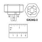 Feit Electric32W Equivalent PL CFLNI Triple Tube 4-Pin GX24Q-3 Base Compact Fluorescent CFL Light Bulb, Bright White 3500K 1-Pack (BPPLT32E/35/HDRP)