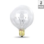 Feit Electric20-Watt Soft White (2700K) G12 1/2 Candelabra E12 Base Dimmable Incandescent Light Bulb 2-Pack (BP20G121/2/HDRP)