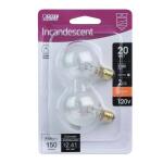 Feit Electric20-Watt Soft White (2700K) G12 1/2 Candelabra E12 Base Dimmable Incandescent Light Bulb 2-Pack (BP20G121/2/HDRP)