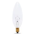 Feit Electric25-Watt B10 E12 Clear Blunt Tip Double Life Incandescent Light Bulb, Soft White 2700K 4-Pack (BP25CTC/DL/4)