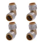 SharkBite Max 3/4 in. Push-to-Connect Brass 90-Degree Elbow Fitting Pro Pack (4-Pack) # UR256J4