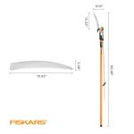 Fiskars 14 ft. Tree Pruner with 15 in. Fiberglass Pole, PowerLever Steel Saw Blade, 1-1/8 in. Cut Capacity (393981-1002)