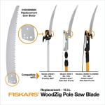 Fiskars 14 ft. Tree Pruner with 15 in. Fiberglass Pole, PowerLever Steel Saw Blade, 1-1/8 in. Cut Capacity (393981-1002)