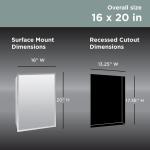 Glacier Bay 16 in. W x 20 in. H Rectangular Recessed or Surface Mount Frameless Beveled Mirror Medicine Cabinet (MP109HD)