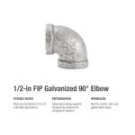 Southland1/2 in. FIP Galvanized Malleable Iron 90-Degree Elbow Fitting (510-003HN)