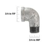 Southland3/4 in. Galvanized Malleable Iron 90 Degree Street Elbow Fitting (510-304HP)