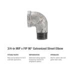 Southland3/4 in. Galvanized Malleable Iron 90 Degree Street Elbow Fitting (510-304HP)