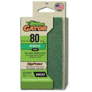 GatorEdge Protect 3 in. x 5 in. x 1 in. 80-Grit Angled Medium Sanding Sponge (783408)