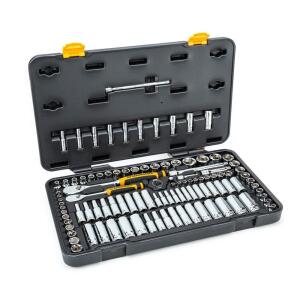 GEARWRENCH Tool Set (106-Piece) 1/4 in. and 3/8 in. Drive 6-Point Standard & Deep SAE/Metric 90-Tooth Ratchet and Socket Mechanics