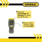 General ToolsPin Type Digital Moisture Meter for Water Damage and Mold Prevention (MM7)