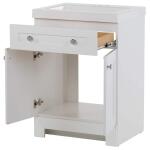 Glacier BayEverdean 25 in. W x 19 in. D x 34 in. H White Single Sink Freestanding Bath Vanity with White Cultured Marble Top