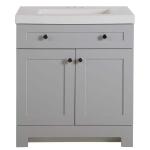 Glacier BayEverdean 31 in. W x 19 in. D x 34 in. H Pearl Gray Single Sink Bath Vanity with White Cultured Marble Top