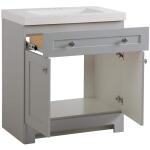 Glacier BayEverdean 31 in. W x 19 in. D x 34 in. H Pearl Gray Single Sink Bath Vanity with White Cultured Marble Top