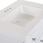 Glacier BayEverdean 31 in. W x 19 in. D x 34 in. H White Single Sink Freestanding Bath Vanity with White Cultured Marble Top