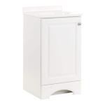 Glacier Bay 19-inch W x 18-inch D x 34-inch H White Single Sink Freestanding Bath Vanity Featuring a White Cultured Marble Top