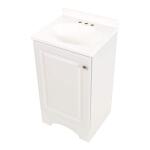 Glacier Bay 19-inch W x 18-inch D x 34-inch H White Single Sink Freestanding Bath Vanity Featuring a White Cultured Marble Top