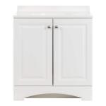 Glacier Bay Single Sink Freestanding Bath Vanity 31 in. W x 19 in. D x 35 in. H in White with White Cultured Marble Top