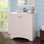 Glacier Bay Single Sink Freestanding Bath Vanity 31 in. W x 19 in. D x 35 in. H in White with White Cultured Marble Top