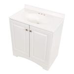 Glacier Bay Single Sink Freestanding Bath Vanity 31 in. W x 19 in. D x 35 in. H in White with White Cultured Marble Top