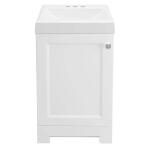 Glacier Bay Shaila 18.5 in. W x 16.25 in. D x 35.06 in. H White Single Sink Bath Vanity with White Cultured Marble Top