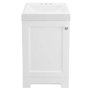 Glacier Bay Shaila 18.5 in. W x 16.25 in. D x 35.06 in. H White Single Sink Bath Vanity with White Cultured Marble Top