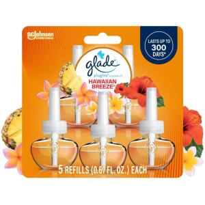 Glade Hawaiian Breeze Scented Oil Plug-In Air Freshener Refill (5-Count) - 3.35 fl. oz. each (315181)