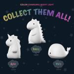 Globe Electric6.60 in. Rechargeable Tommy Dinosaur Multi-Color Changing Integrated LED Silicone Touch Activated Night Light Lamp (13099)