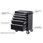 HuskyH27TR5BLK 27 in. W 5-Drawer Gloss Black Rolling Tool Cabinet