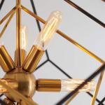 Artika Imperium 9-Light Black and Gold Sputnik Geometric Cage Chandelier for Dining Room or Kitchen (CHMP-HD2BG)