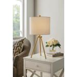 Hampton Bay 22-inch Quinby Gold Tripod Table Lamp with White Fabric Shade