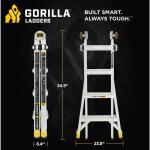 Gorilla Ladders18 ft Reach Aluminum Multi-Position Ladder with Tool Hangers, 300 lbs. Load Capacity, Type IA Duty Rating (GMPXA-18)