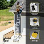 Gorilla Ladders18 ft Reach Aluminum Multi-Position Ladder with Tool Hangers, 300 lbs. Load Capacity, Type IA Duty Rating (GMPXA-18)