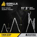 Gorilla Ladders18 ft Reach Aluminum Multi-Position Ladder with Tool Hangers, 300 lbs. Load Capacity, Type IA Duty Rating (GMPXA-18)