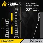 Gorilla Ladders 26 ft. Aluminum Multi-Position Ladder with Project Bucket & Tool Hangers