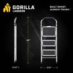 Gorilla Ladders3-Step Steel Lightweight Step Stool Ladder 225 lbs. Load Capacity Type II Duty Rating (9ft. Reach Height) (GLS-3-2)