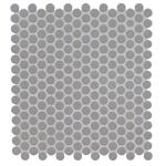 MSIGray Glossy Penny Round 11.3 in. x 12.2 in. x 6 mm Porcelain Mesh Mounted Mosaic Tile (0.96 sq. ft. / Each) (PENRD-GRAY)