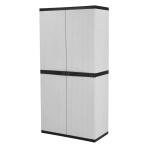 HDXPremium One 35 in. W x 71.7 in. x 18.5 in. D 4-Shelf Resin Freestanding Cabinet in Grey (259916)