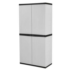 HDXPremium One 35 in. W x 71.7 in. x 18.5 in. D 4-Shelf Resin Freestanding Cabinet in Grey (259916)