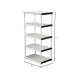 HDX5-Tier Easy Assembly Multi-purpose Plastic Garage Storage Shelving Unit in Gray (36 in. W x 72 in. H x 24 in. D) (128974)