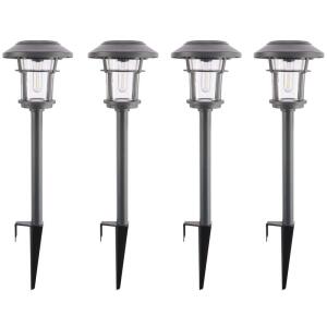 Home Decorators CollectionPalmdale 20 Lumen Gray LED Weather Resistant Outdoor Solar Path Light with Glass Lens 4-Pack (NXT-2364-V-4PK)