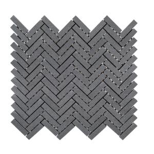 Jeffrey CourtBasalt Herringbone Gray 10 in. x 10.75 in Honed Basalt Wall and Floor Mosaic Tile (0.765 sq. ft./Each) (97935)